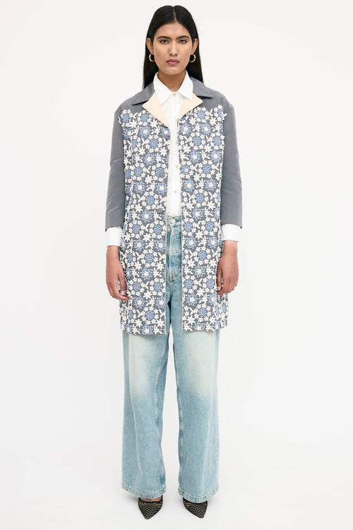 Prada Silk Floral Crochet Coat