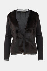 Prada 2000s Silk & Fur Cardigan