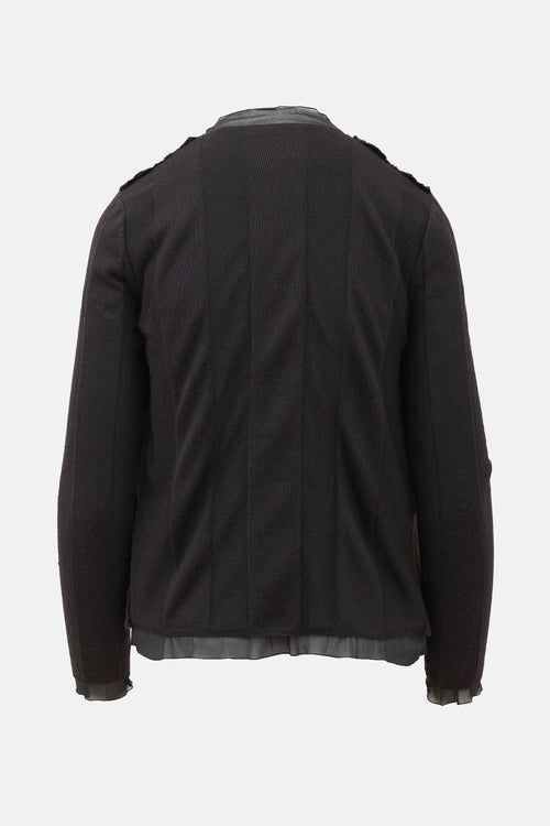 Prada 2000s Silk & Fur Cardigan