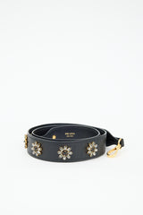 Prada Saffiano Leather Embellished Bag Strap