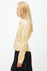 Prada Gold Metallic Jacquard Shirt