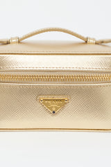 Prada Gold Metallic Leather Jewellery Case