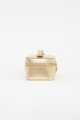 Prada Gold Metallic Leather Jewellery Case