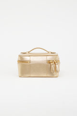 Prada Gold Metallic Leather Jewellery Case