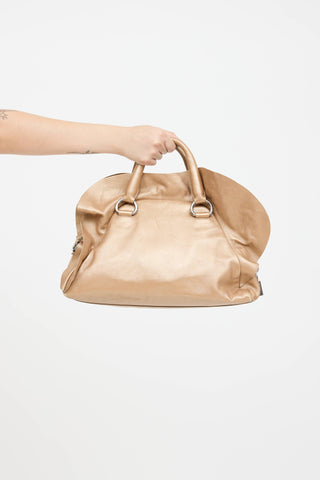 Prada Metallic Nappa Ruffle Bauletto Bag