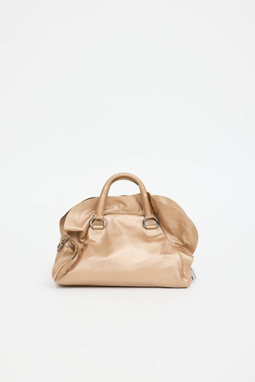Prada Metallic Nappa Ruffle Bauletto Bag