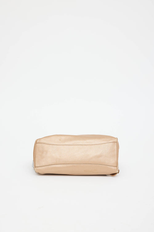 Prada Metallic Nappa Ruffle Bauletto Bag