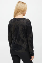 Prada Green & Black Floral Knit Cardigan