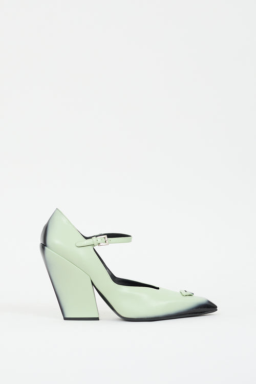 Prada Green & Black Leather Ombre Mary Jane Pump