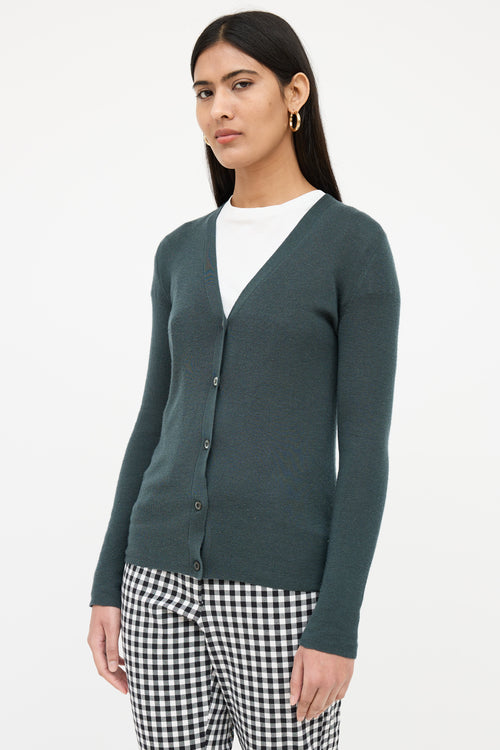 Prada Knit Button Cashmere & Silk Cardigan