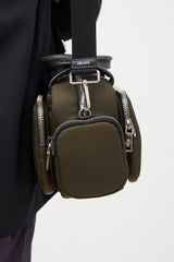 Prada Khaki Green Nylon Cargo Pocket Crossbody Bag