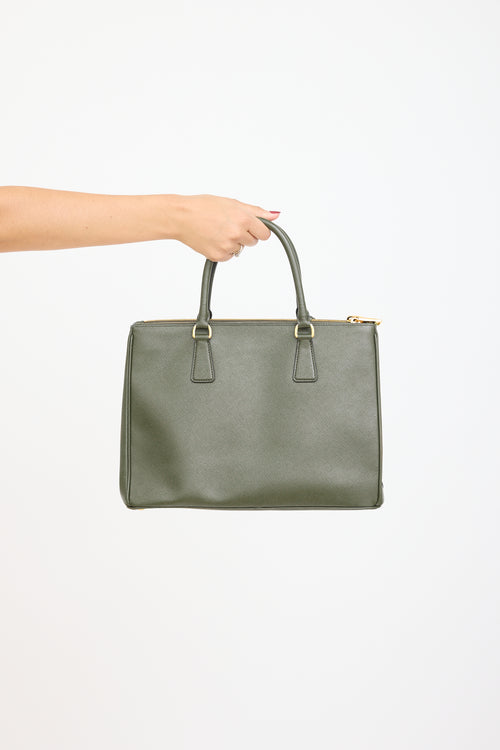 Prada Green Saffiano Leather Galleria Bag