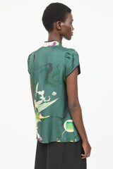 Prada Silk Printed Button Up Top