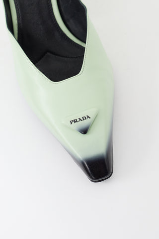 Prada Green & Black Leather Ombre Mary Jane Pump