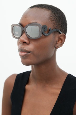 Prada Grey & Black SPR270-A Baroque Sunglasses