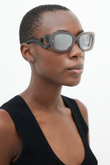Prada Grey & Black SPR270-A Baroque Sunglasses