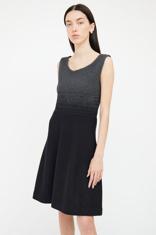 Black & Grey Wool Dress Prada