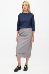 Prada // SS 2023 Grey Creased Logo Skirt – VSP Consignment