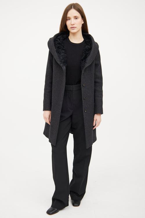 Prada Grey Wool Long Sleeve Coat