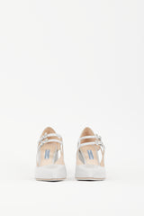 Prada Grey Double Buckle Mary Jane Pump