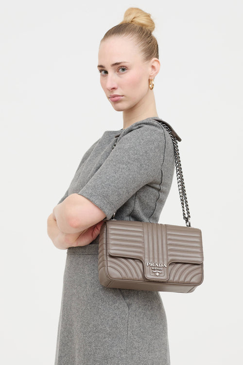 Soft Leather Diagramme Chain Bag