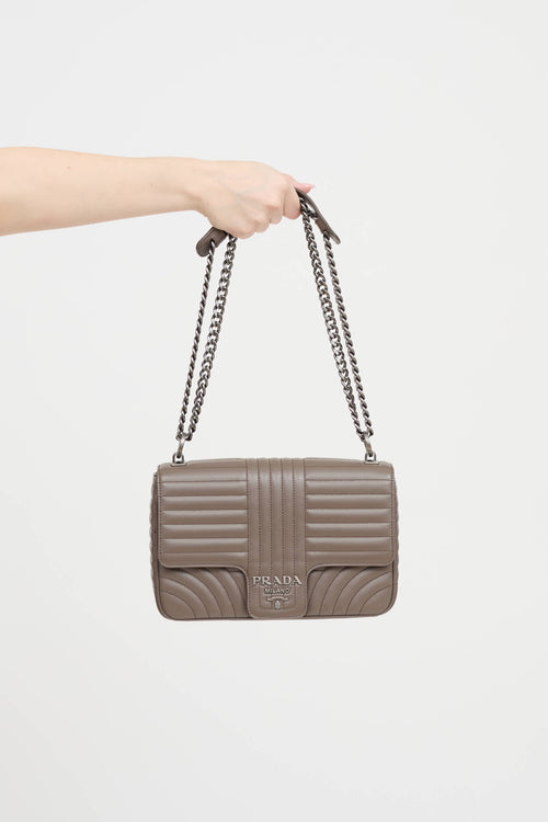 Soft Leather Diagramme Chain Bag