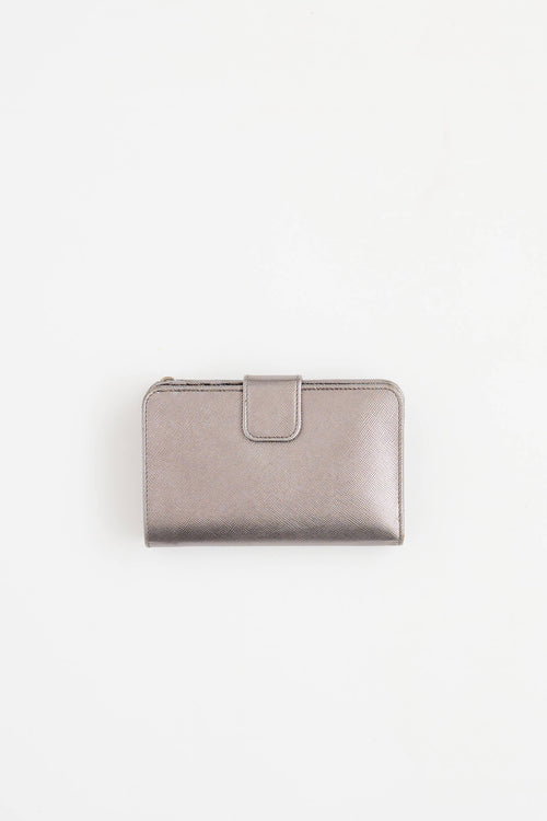 Prada Metallic Compact Wallet