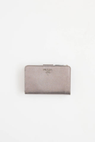 Prada Metallic Compact Wallet