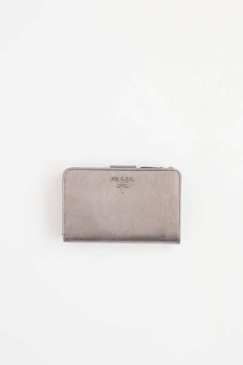 Prada Metallic Compact Wallet