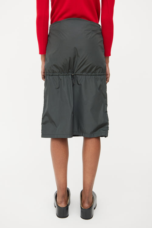Prada Green Nylon Zip Skirt