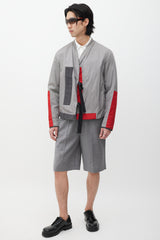 Prada Grey & Red Nylon Jacket