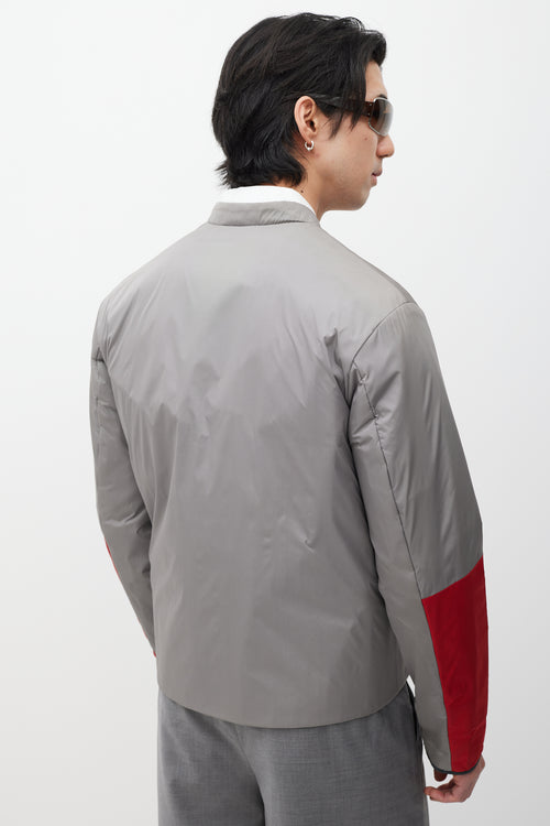 Prada Grey & Red Nylon Jacket