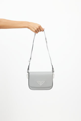 Prada Grey Saffiano Identity Bag