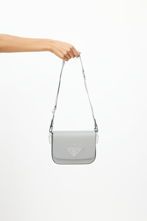 Prada Grey Saffiano Identity Bag