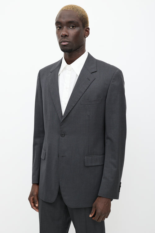 Prada Grey Wool Pant Suit