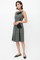 Prada Black & Multicolour Tweed Leaf Dress