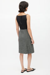 Prada Black & Multicolour Tweed Leaf Dress