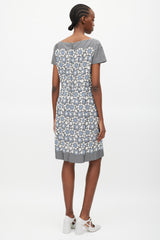 Prada Grey & White Floral Crocheted Dress