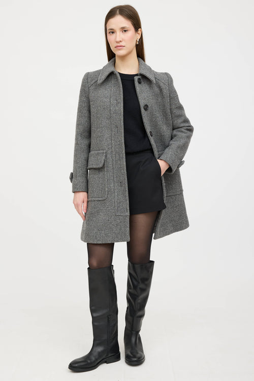 Prada 2014 Wool Pointed Collar Coat