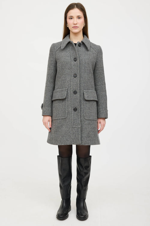 Prada 2014 Wool Pointed Collar Coat