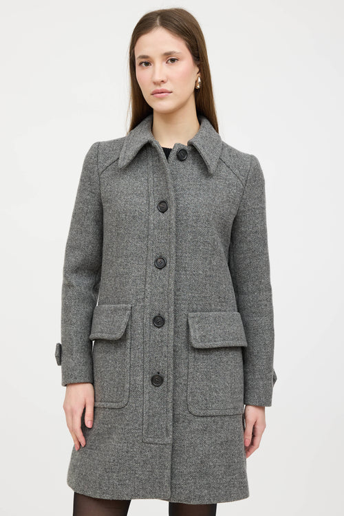 Prada 2014 Wool Pointed Collar Coat