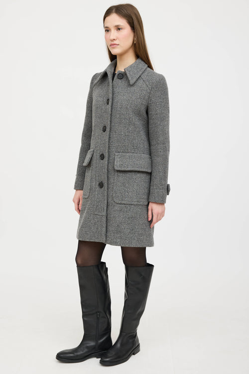 Prada 2014 Wool Pointed Collar Coat