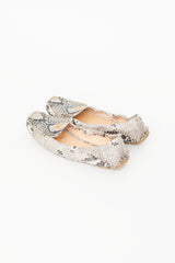 Prada Grey Embossed Leather Driving Loafer