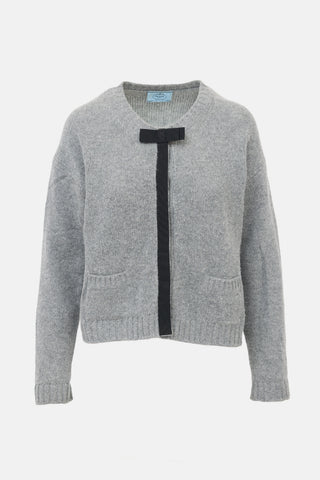 Prada Grosgrain Bow Cardigan