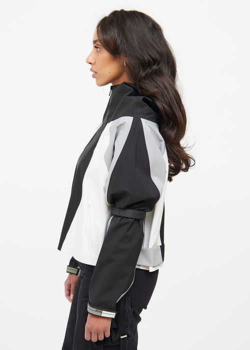 Prada Grey Black & White Colorblock Jacket