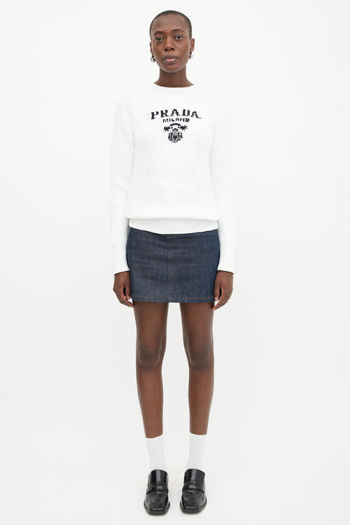 Prada Intarsia Logo Sweater