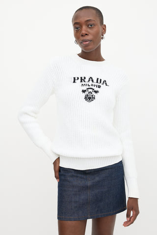 Prada Intarsia Logo Sweater