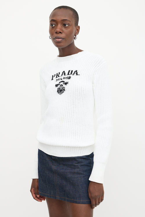 Prada Intarsia Logo Sweater