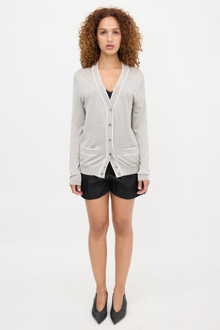 Prada Jersey Logo Cardigan