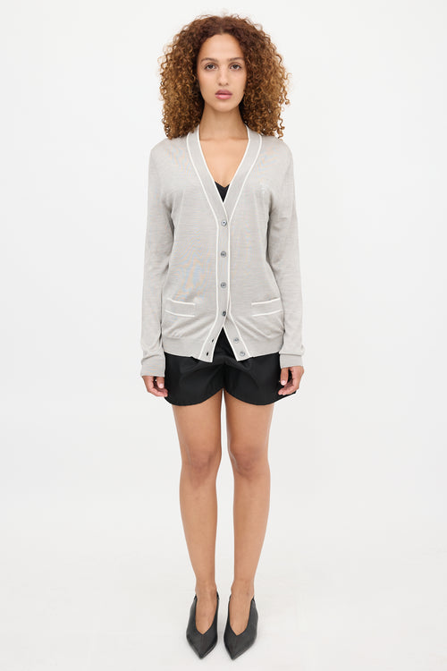 Prada Jersey Logo Cardigan